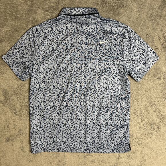 Nike Golf Tour Polo Shirt Mens L Top Micro Camo Blue Dri Fit DR5306-493 - Picture 2 of 7